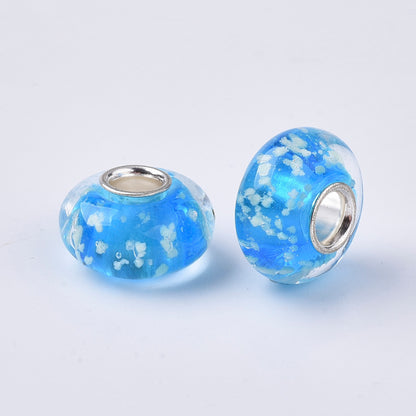 1 Bead/ Glow in the Dark /Blue Murano Glass Charm /Green Murano Glass image 1