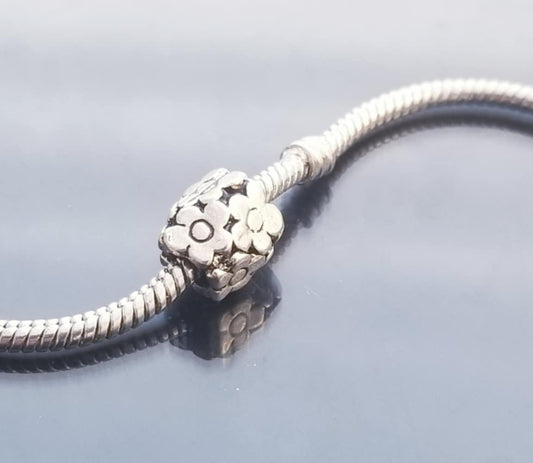 Daisy Flower Bead /Octagon Shape Bead /European Bead /Fit Bracelet Bangle image 0