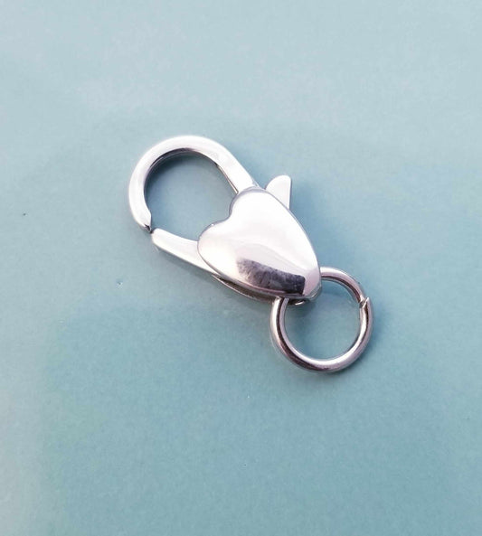 Puffy Heart Lobster Clasp / Lobster Clasp Clip On / Bracelet Extender /Necklace