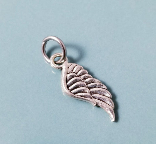 Silver Angel Wing Charm – Guardian Angel Nurse & Christian Jewelry