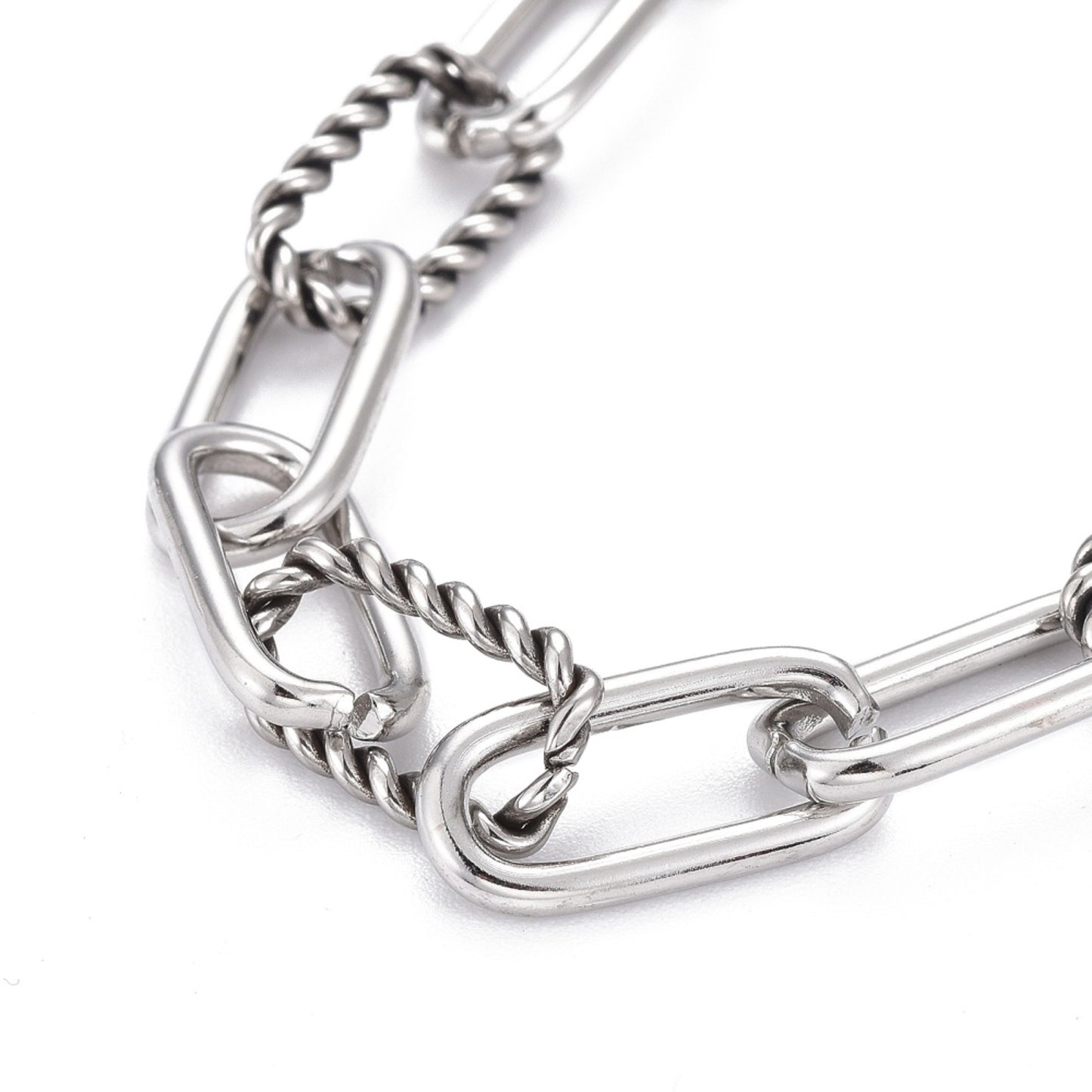 Paperclip Bracelet /Twisted Rope /Starter Charm Bracelet /Heart Lobster Clasp / image 1