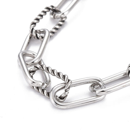 Paperclip Bracelet /Twisted Rope /Starter Charm Bracelet /Heart Lobster Clasp / image 1