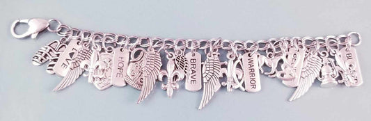 Size 7 Inch 18cm / Armor of God Charm Bracelet /Heart Lobster Clasp /Blessed