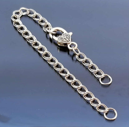 Make Your Bracelet Longer /Extend for Necklace/ Heart Lobster Clasp /Double Link Extender /Silver Planner Charm/ Clip On Charm /Purse Charm