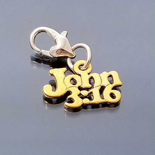 Heart Lobster Clasp with John 3:16 Charm - Multi-Use Clip