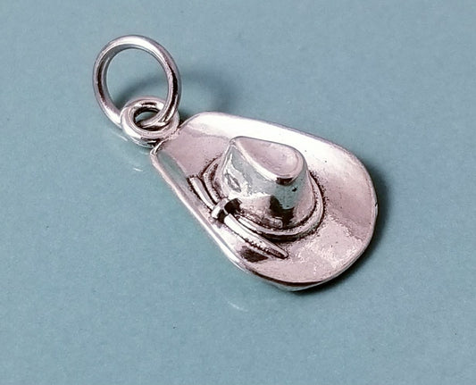 3D Cowboy Hat Charm - Ranching & Cowgirl - Charm for Bracelet Bangle Necklace Purses