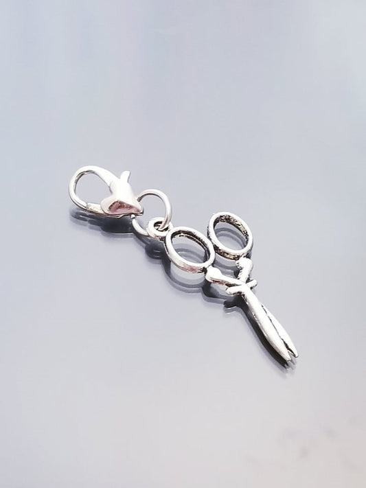 Scissor Hairstylist Charm/ Crafting Charm / Heart Lobster Clasp /Clip On Charm image 0