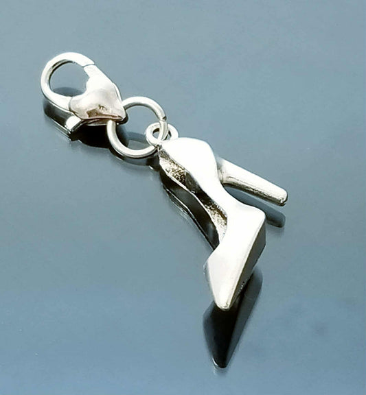 High Heel Shoe Charm - Fashion Heart Lobster Clasp Clip-On for Bracelets & Accessories