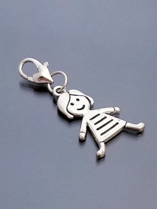 Girl /Sister /Daughter Charm /Princess Charm/ Heart Lobster Clasp /Clip O image 0