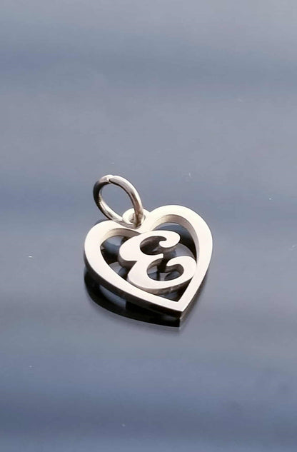 Letter E Charm /Heart Charm /For Bracelet Bangle Necklace image 0