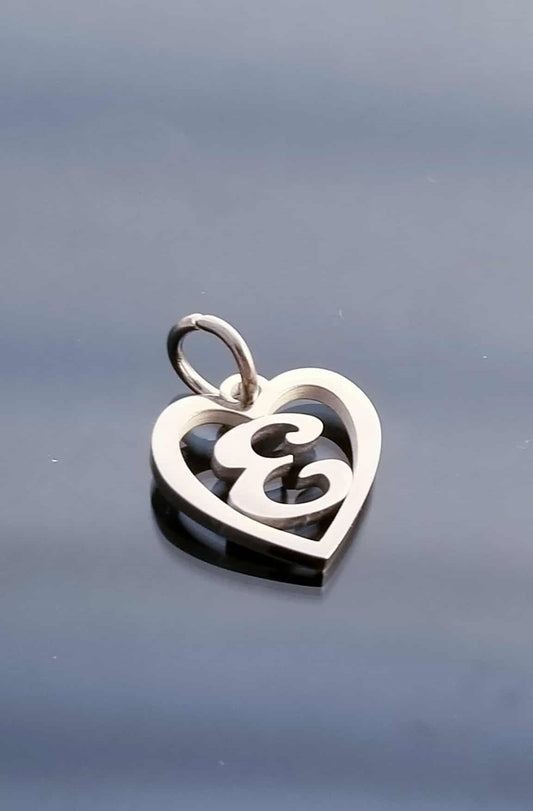 Letter E Charm /Heart Charm /For Bracelet Bangle Necklace image 0