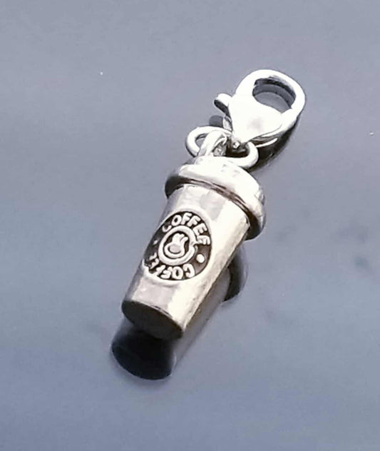 But 1st Coffee ♥ Coffee Cup Charms/Heart Lobster Clasp/ European Charms/ Dangle image 0