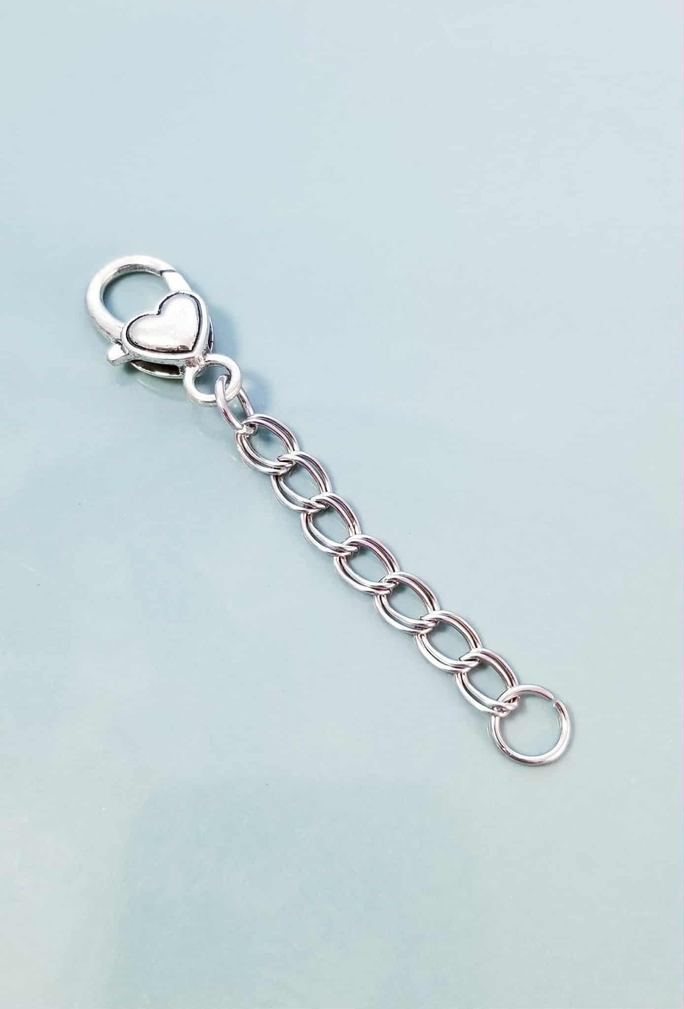 Charm Extender with Large Heart Lobster Clasp - Add Multiple Charms