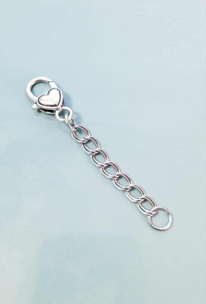 Charm Extender with Large Heart Lobster Clasp - Add Multiple Charms