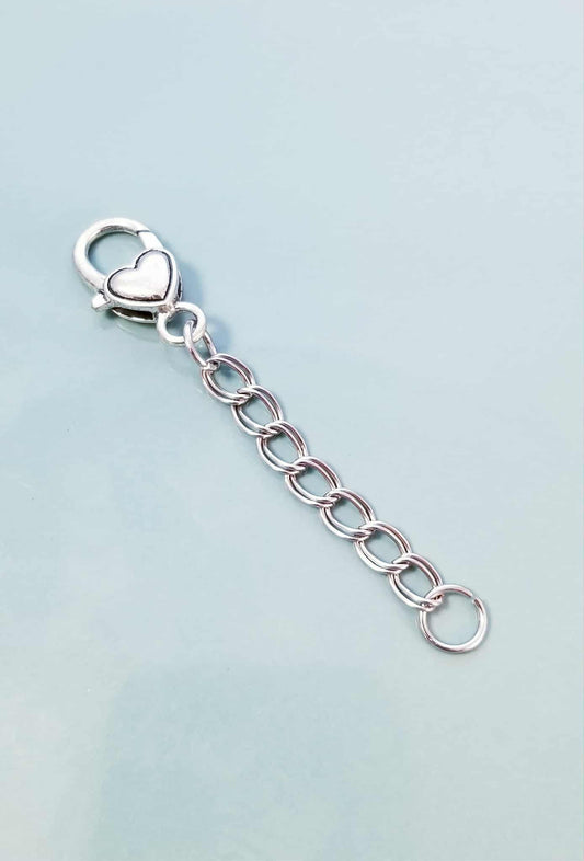 Charm Extender with Large Heart Lobster Clasp - Add Multiple Charms
