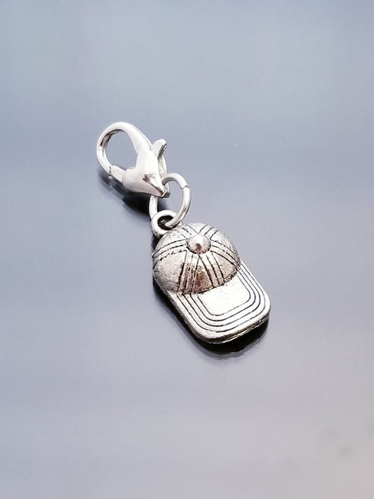 Baseball Cap Charm /Baseball Mom Charm/ Heart Lobster Clasp /Clip On Purse C image 0