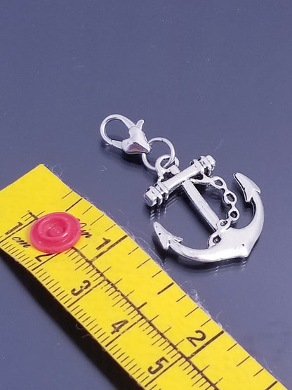 Anchor Charm/Military Charm / Heart Lobster Clasp /Clip On Purse Charm image 1