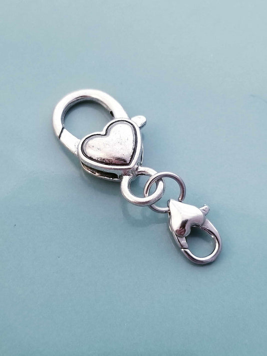 Make Your Bracelet Longer - Heart Lobster Clasp - Jewelry Extender with Love