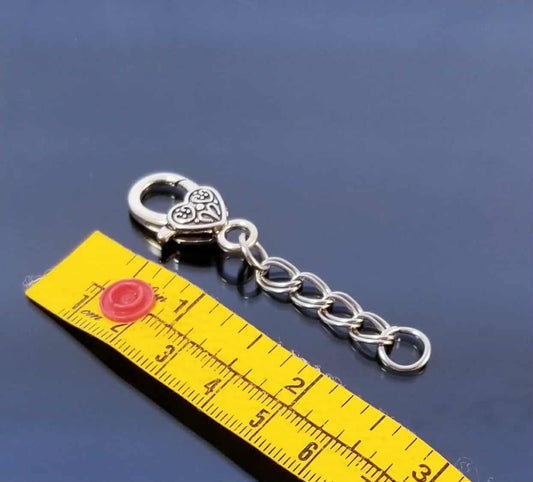 Make Your Bracelet Longer /Extend for Necklace/ Heart Lobster Clasp /Double Link Extender /Silver Planner Charm/ Clip On Charm /Purse Charm