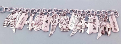 Size 6.5 / Armor of God Charm Bracelet /Heart Lobster Clasp /Warrior image 2