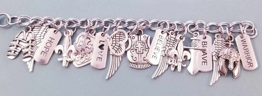 Size 6.5 / Armor of God Charm Bracelet /Heart Lobster Clasp /Warrior image 2