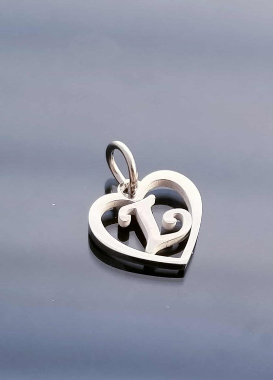 Letter L Charm /Heart Charm /For Bracelet Bangle Necklace image 0