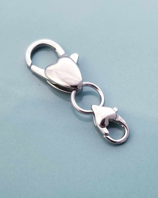Puffy Heart Lobster Clasp - Jewelry Extender with Love