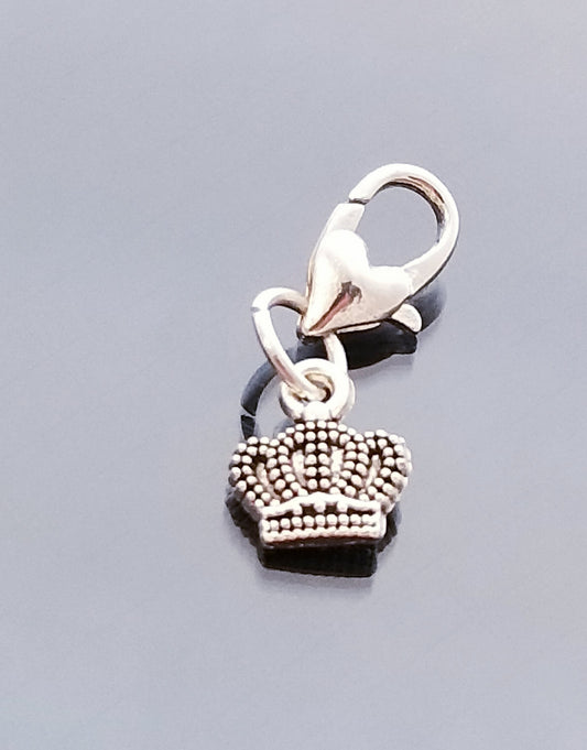 Royal Crown Charm with Heart Lobster Clasp - Princess Jewelry