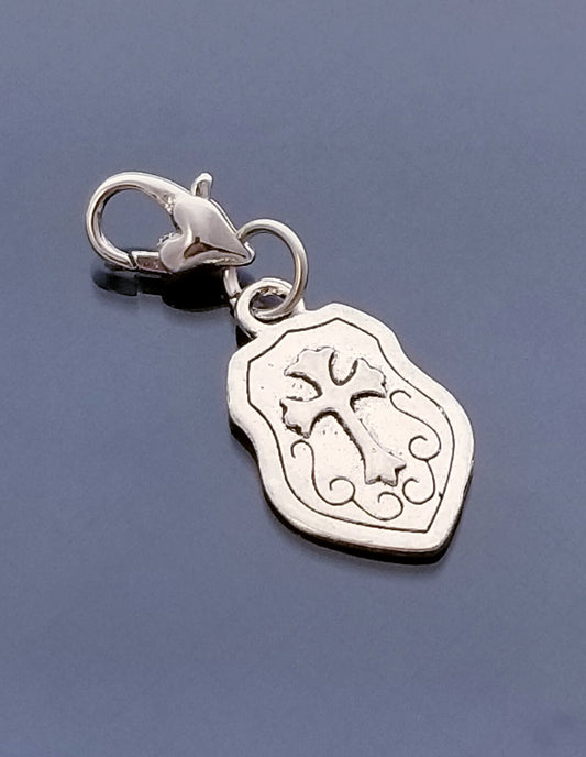 Shield of Faith Charm /Cross Charm/ Heart Lobster Clasp /Clip On Purse Charm