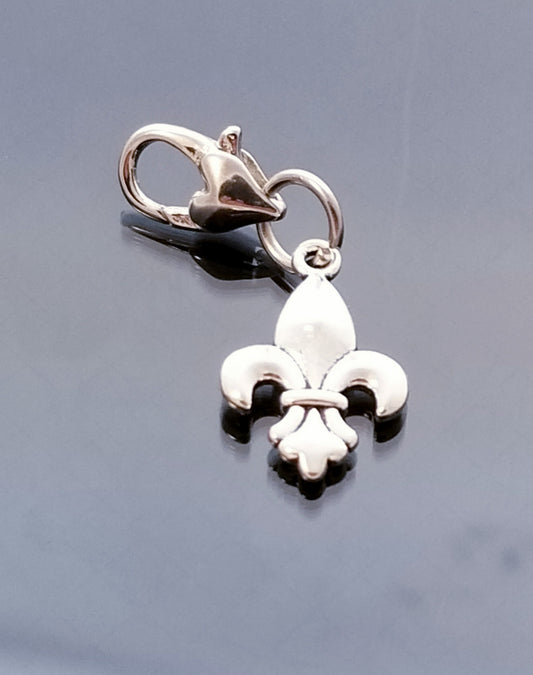 Fleur de Lis on Heart Lobster Charm