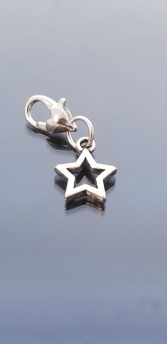 Star on Heart Lobster Clasp Charm