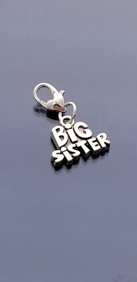 Big Sister Charm /Heart Lobster Clasp /Dangle Charm /Clip On Charm